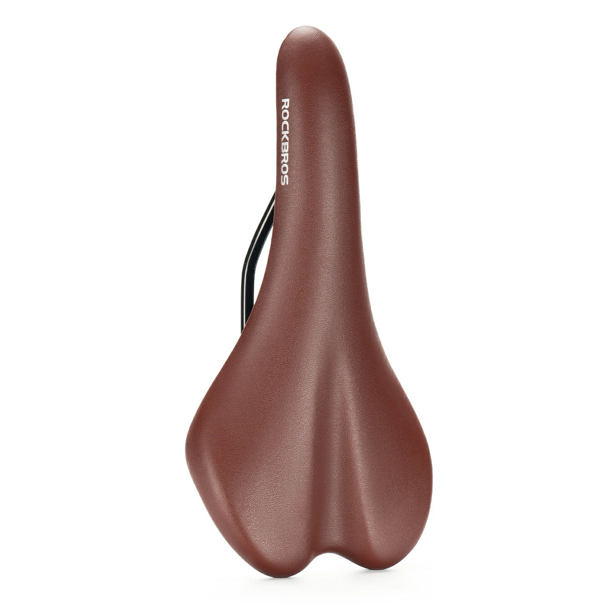 Brown bicycle saddle with 'RockShox' branding on a white background #Color_Brown