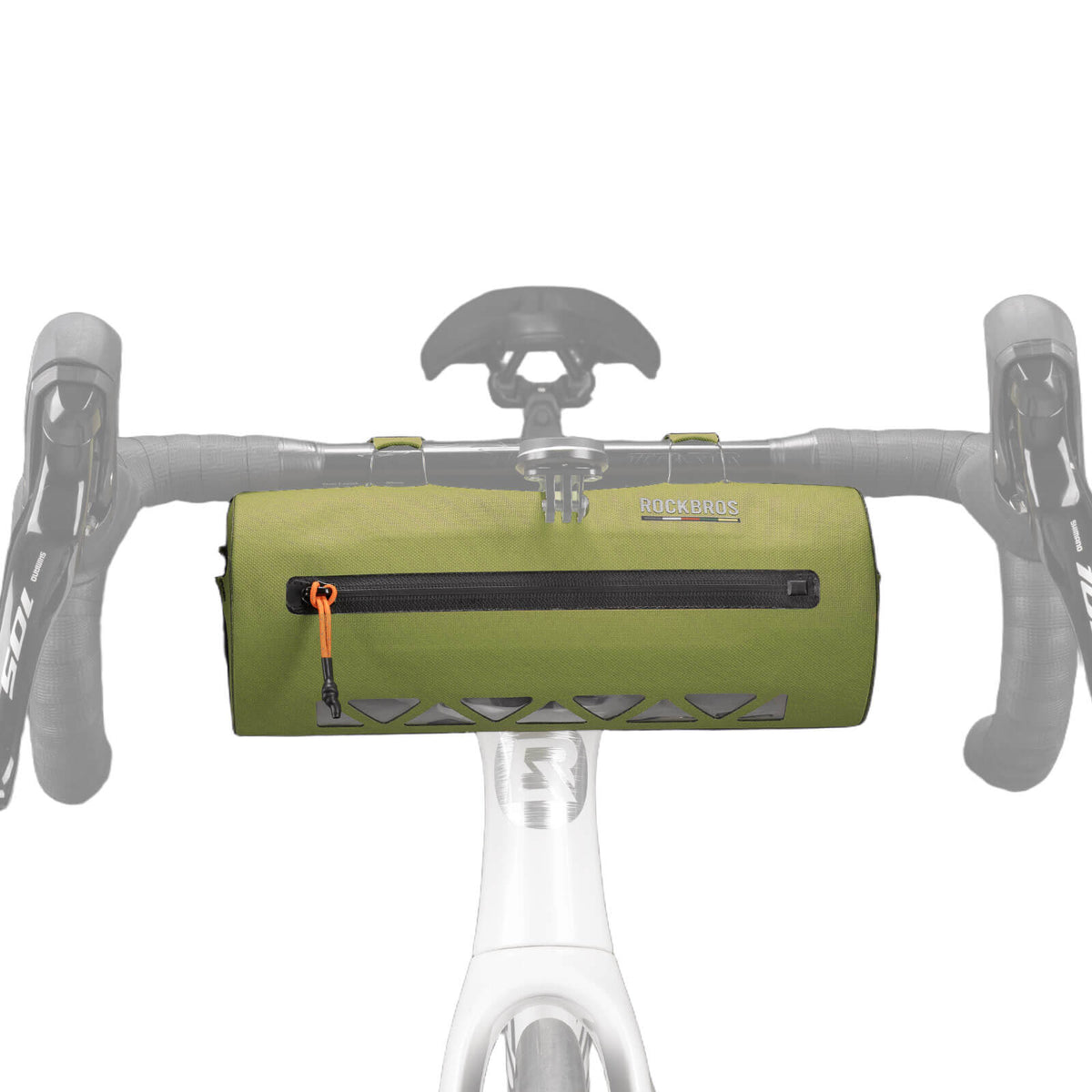 Road-to-Sky bike handlebar bag AS-144 with 2L capacity, 100% waterproof design for secure and convenient storage during all-weather cycling.#Color_green