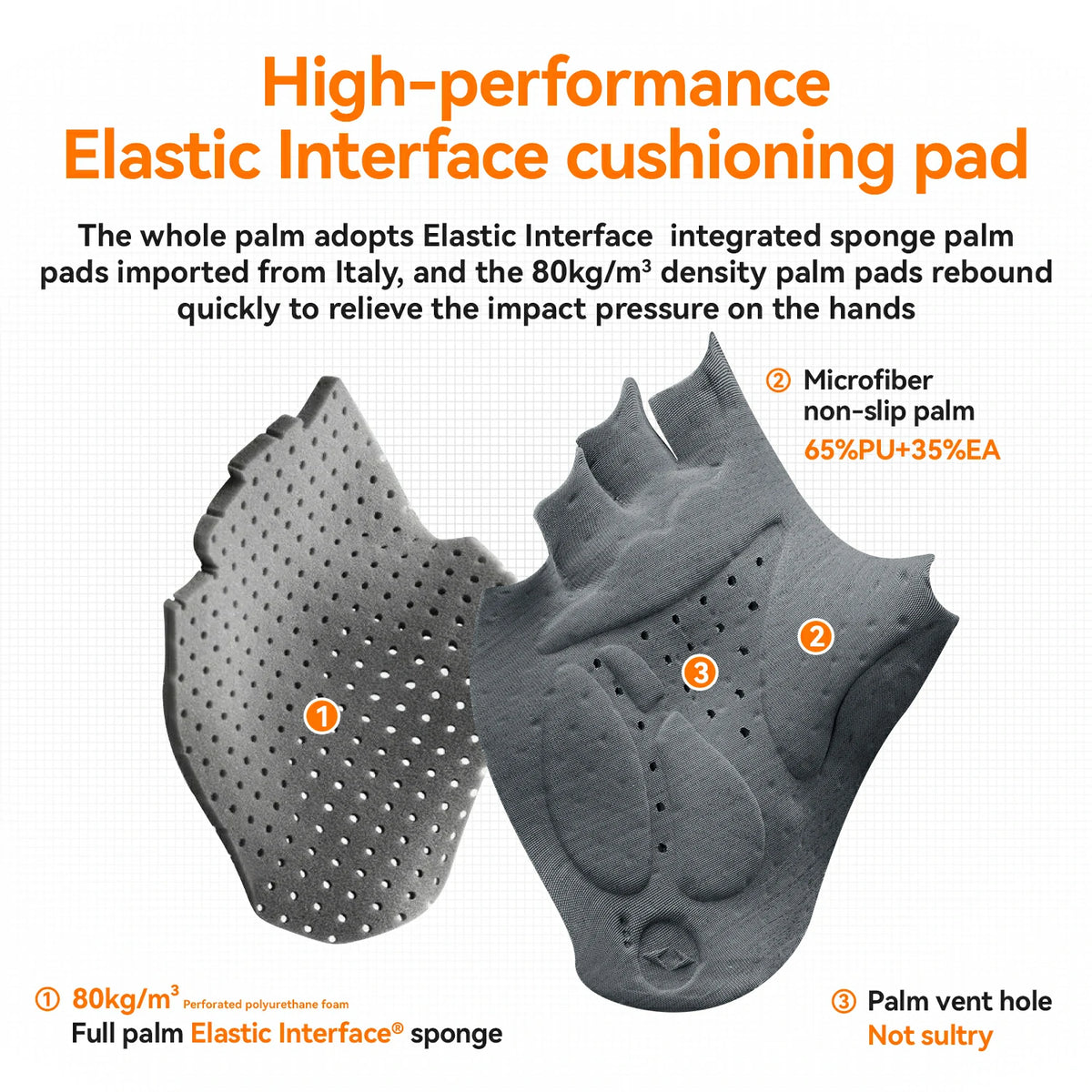 ROAD TO SKY Elastic Interface® Cycling Short Finger Gel Padded Gloves