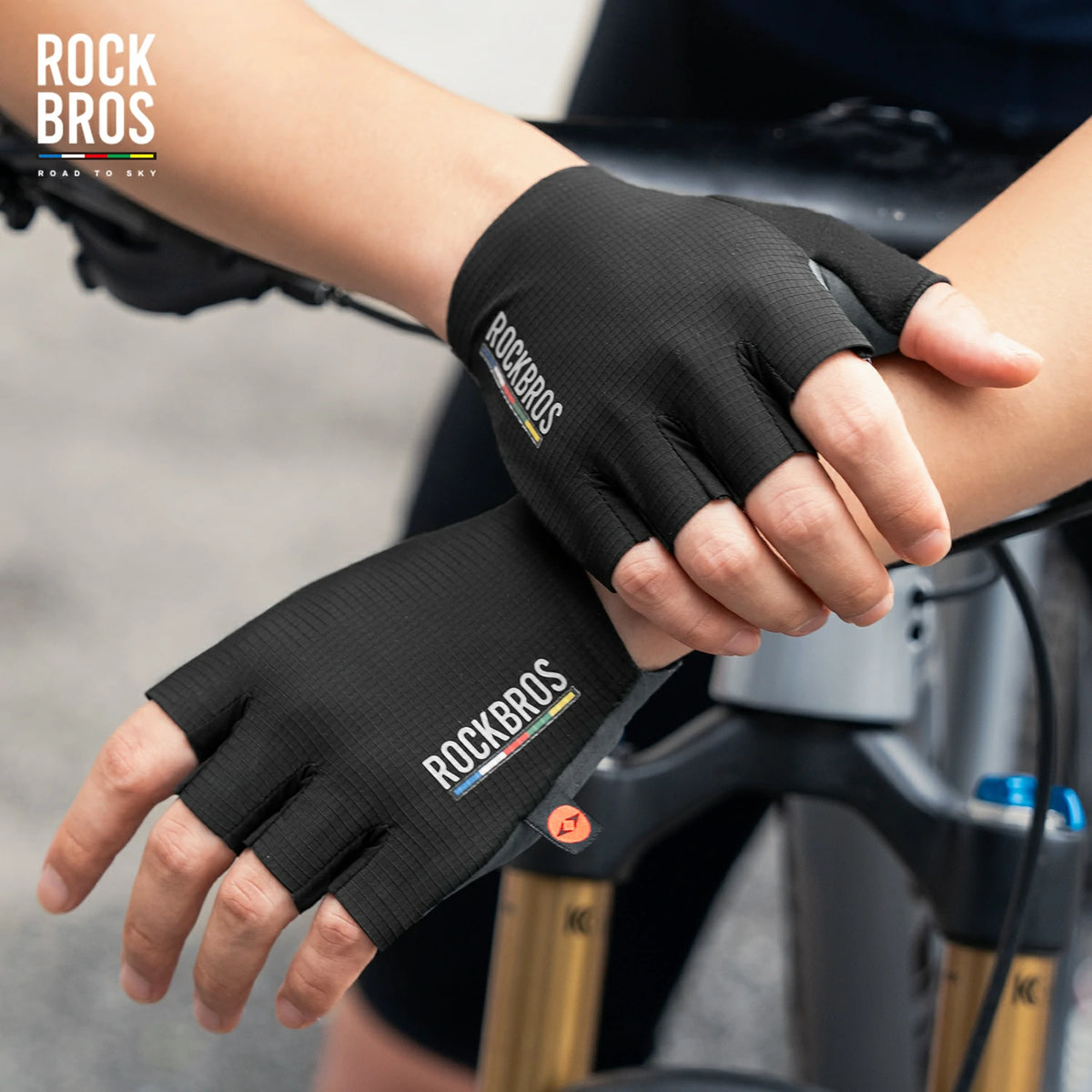 ROAD TO SKY Elastic Interface® Cycling Short Finger Gel Padded Gloves