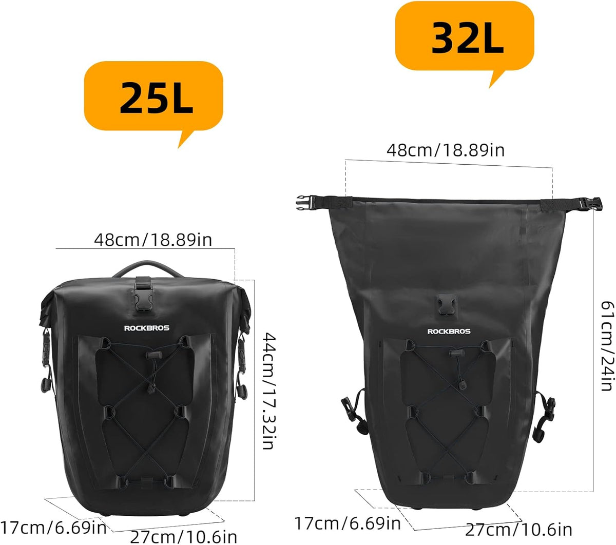 32l bike panniers waterproof#color_black