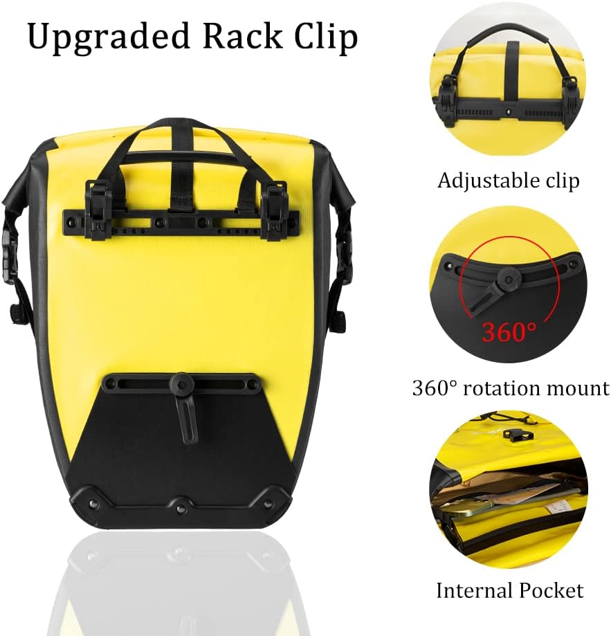 rockbros yellow rear rack bags#color_yellow