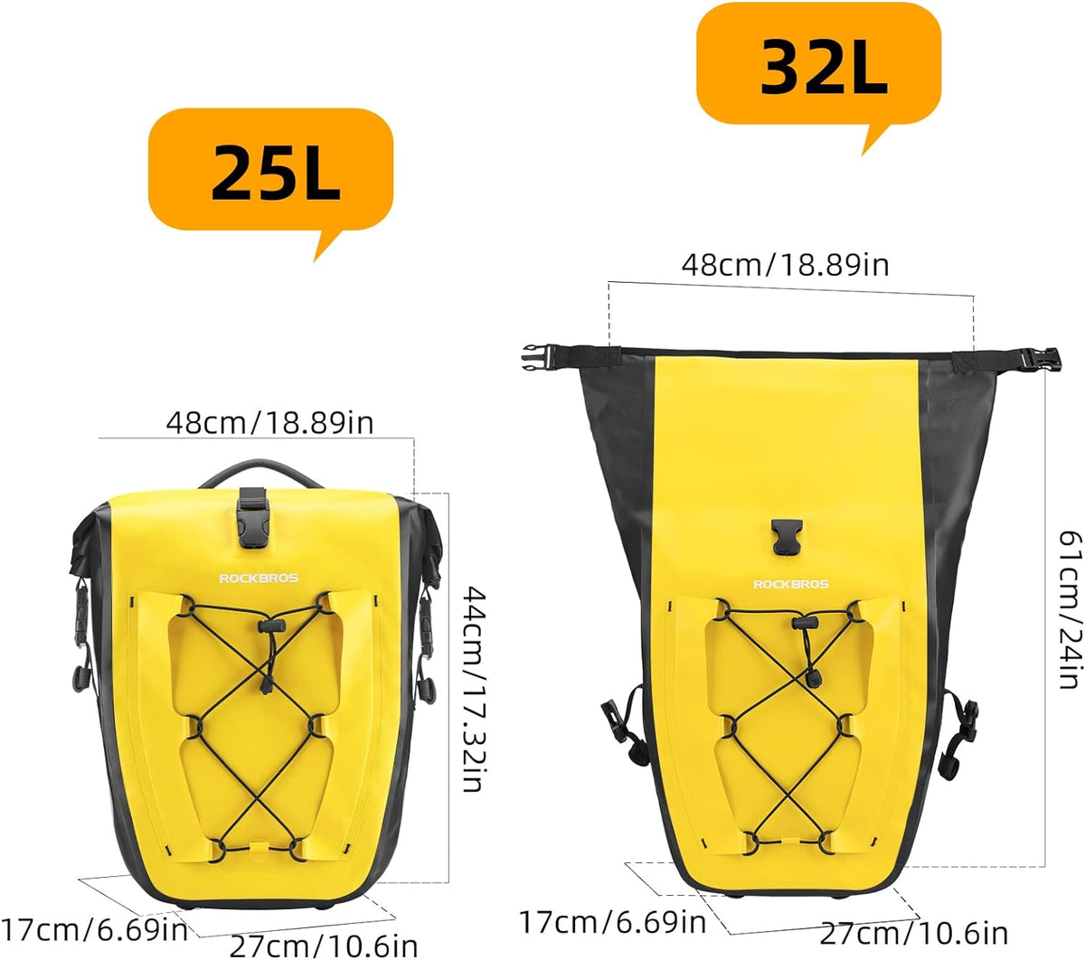 waterproof yellow panniers 32l#color_yellow