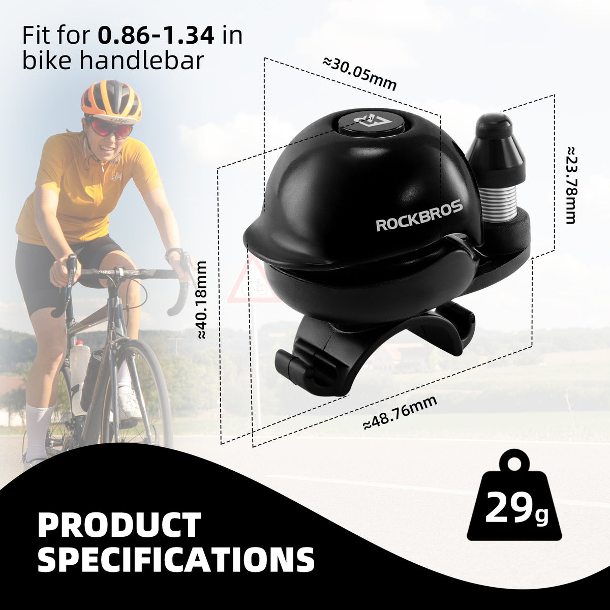 rockbros-80db-bike-bell,-aluminum-alloy,-fits-22-34mm-handlebars#color_black