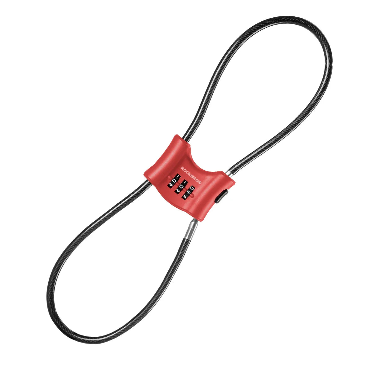 rockbros 5.5 mm-thick braided-steel cable bike lock #Color_Red