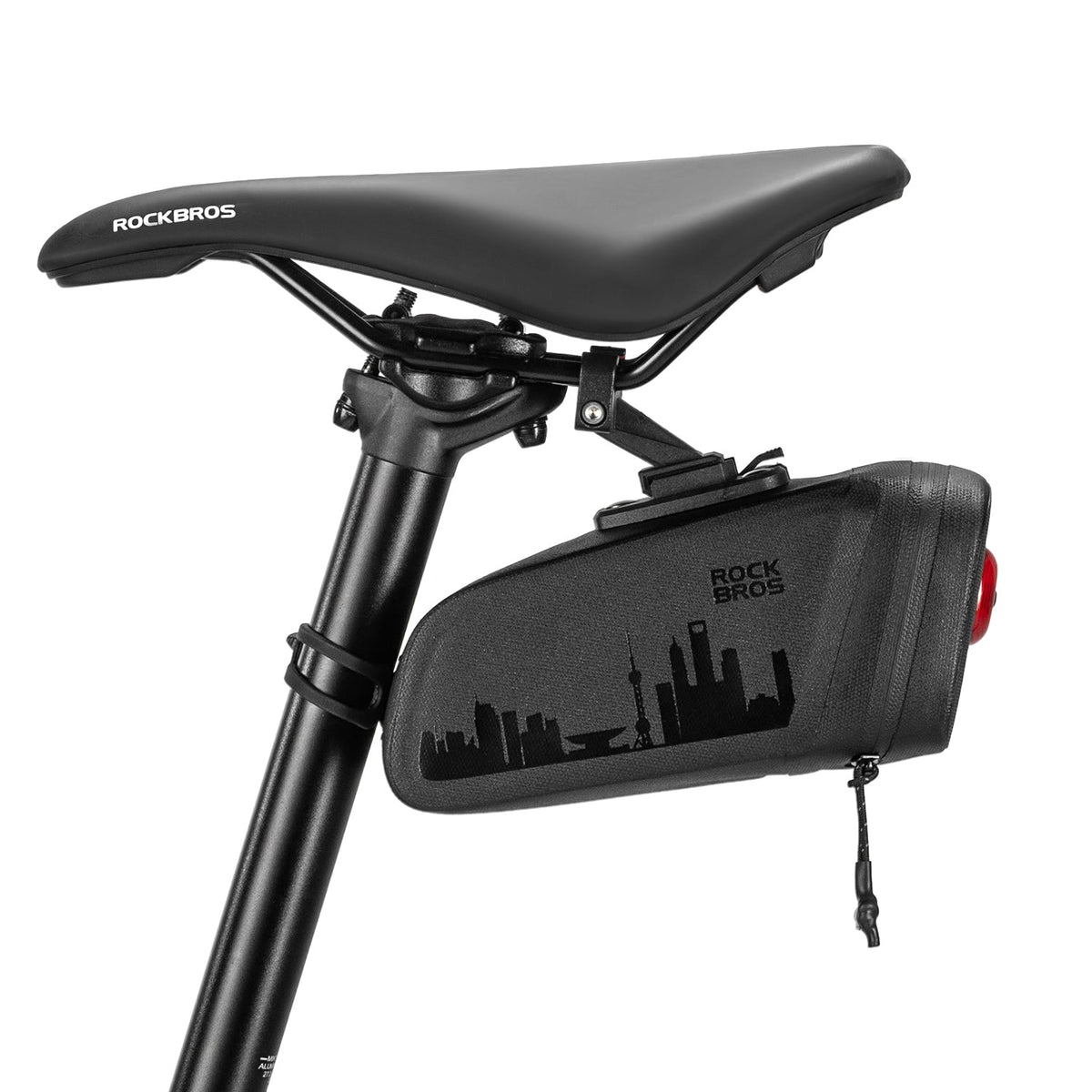 ROCKBROS Bike Saddle Bag Waterproof with Brake Sensor Tail Light