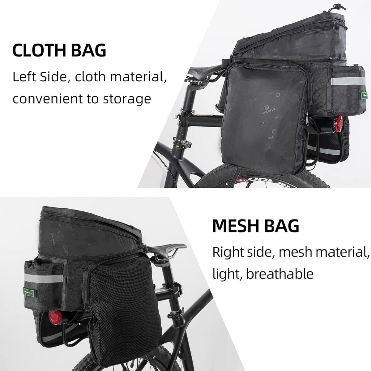 expandable bike trunk bag