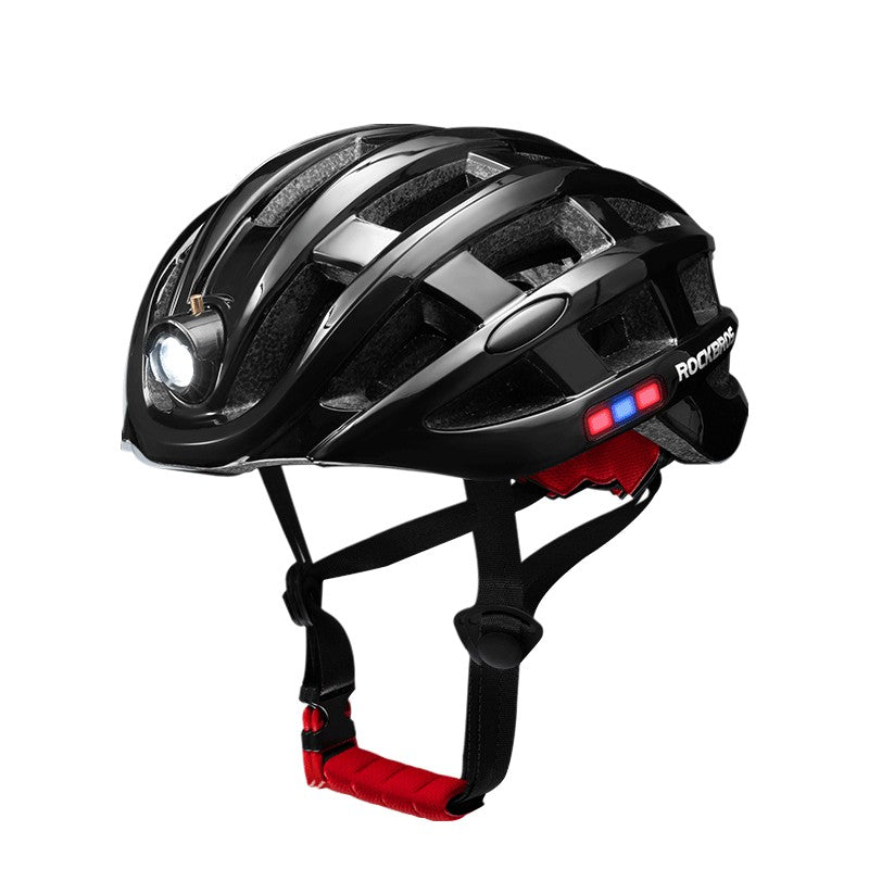 ROCKBROS helmet with 3 lighting modes USB rechargeable#color_black