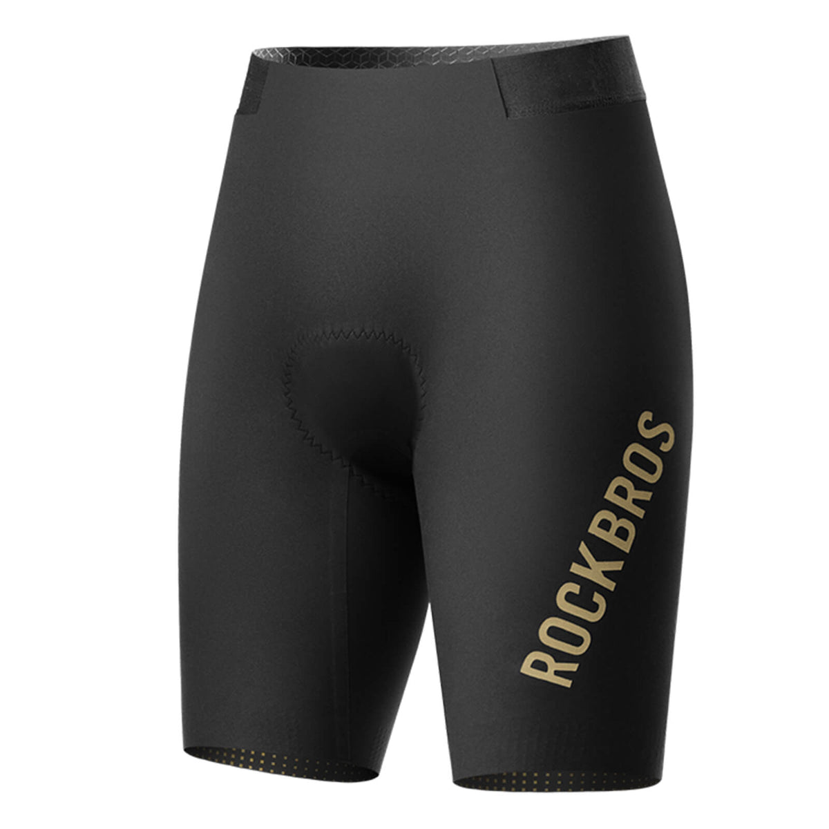 ROCKBROS men's cycling waist shorts YDDK012 with DOLOMITI pads, designed for comfort and support on long-distance rides. #Color_Black