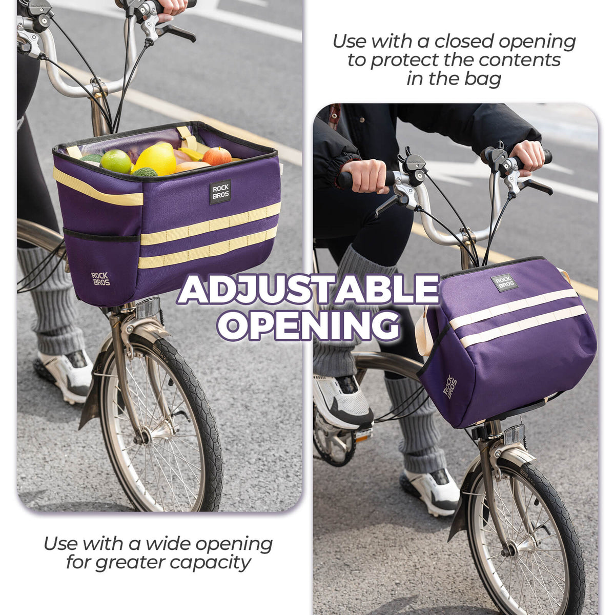 rockbros folding bike handlebar bag w016 multifunctional basket bag for convenient front storage