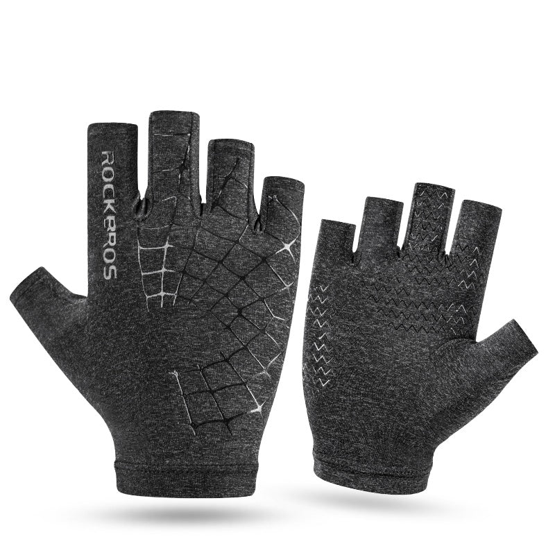 Guantes de medio dedo de seda helada