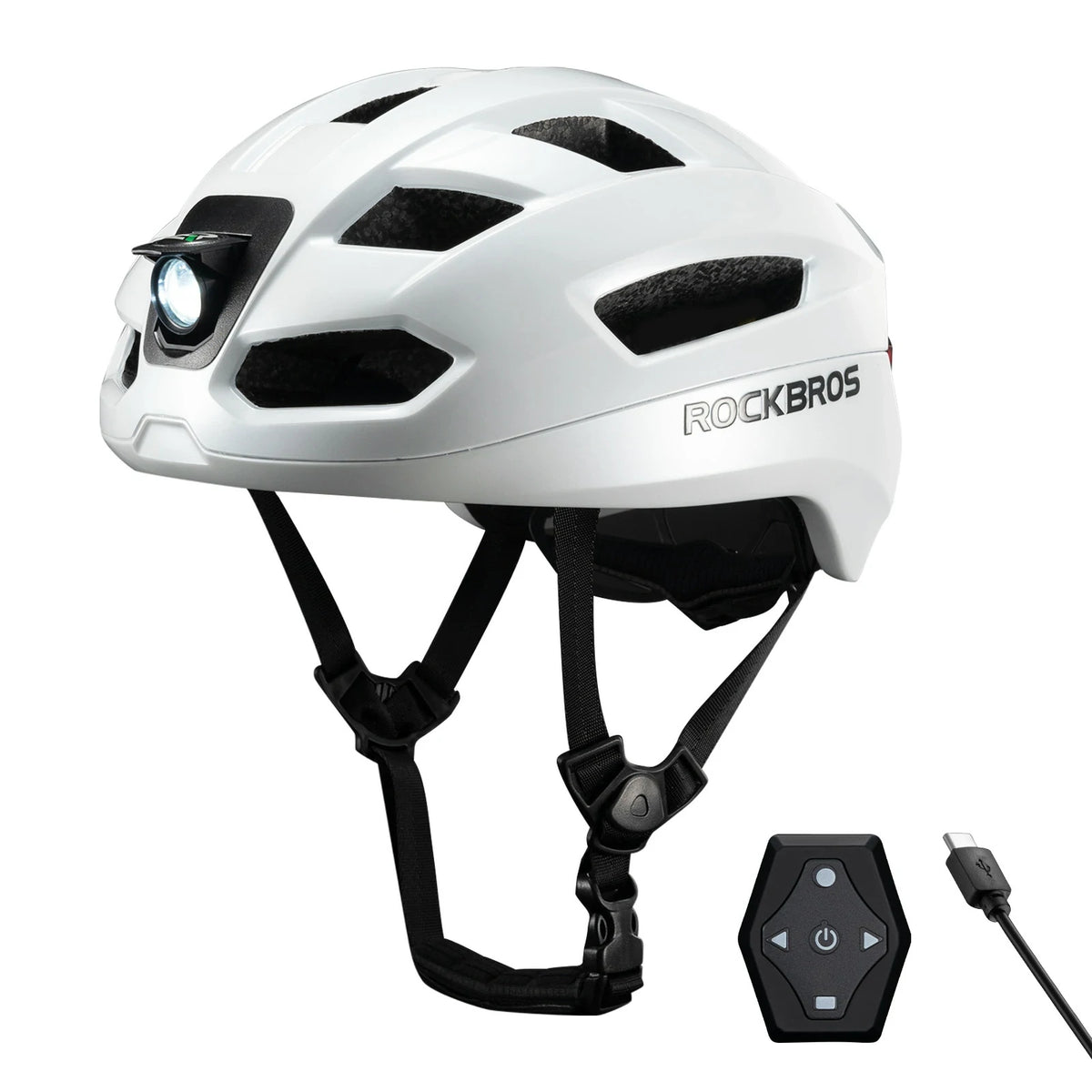 rockbros glowguard bike helmet#color_white