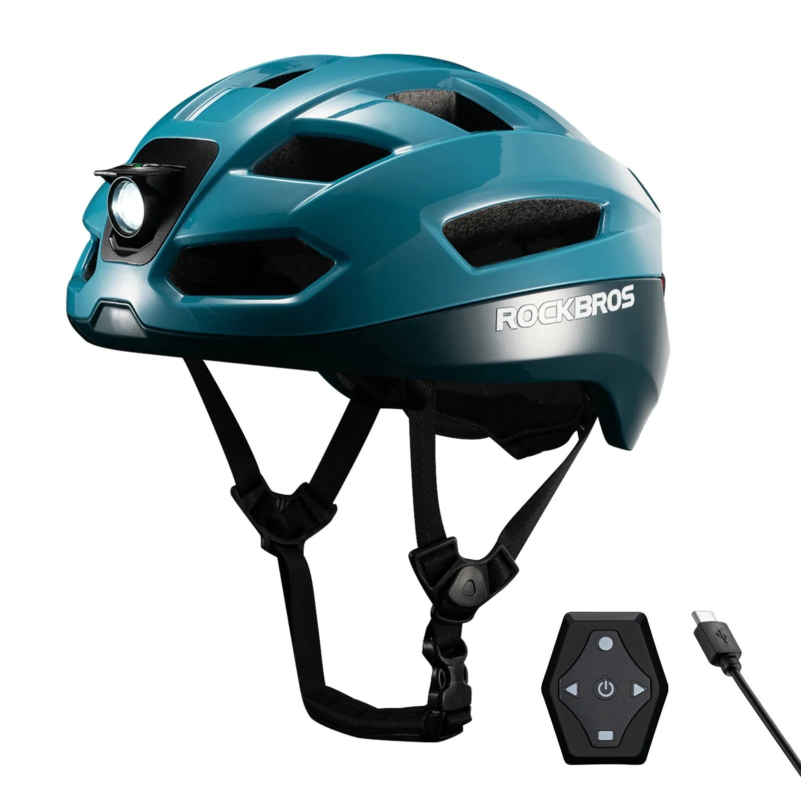 rockbros glowguard bike helmet#color_blue