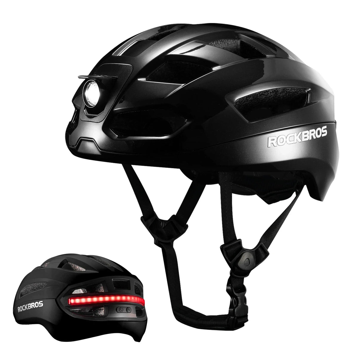 rockbros glowguard bike helmet#color_black