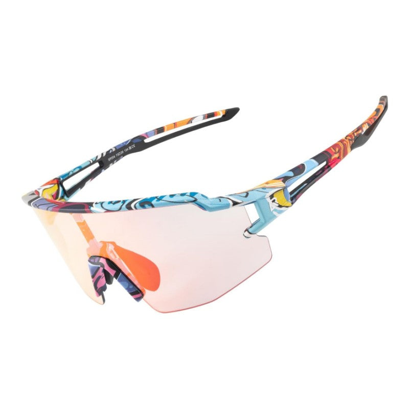 ultra-light rockbros half frame photochromic sunglasses for biking#color_multicolor
