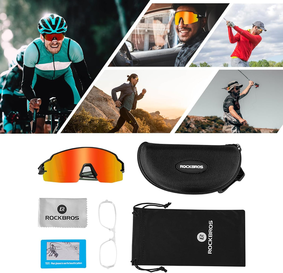 lightweight photochromic sports sunglasses with anti-slip nose pads#color_grey