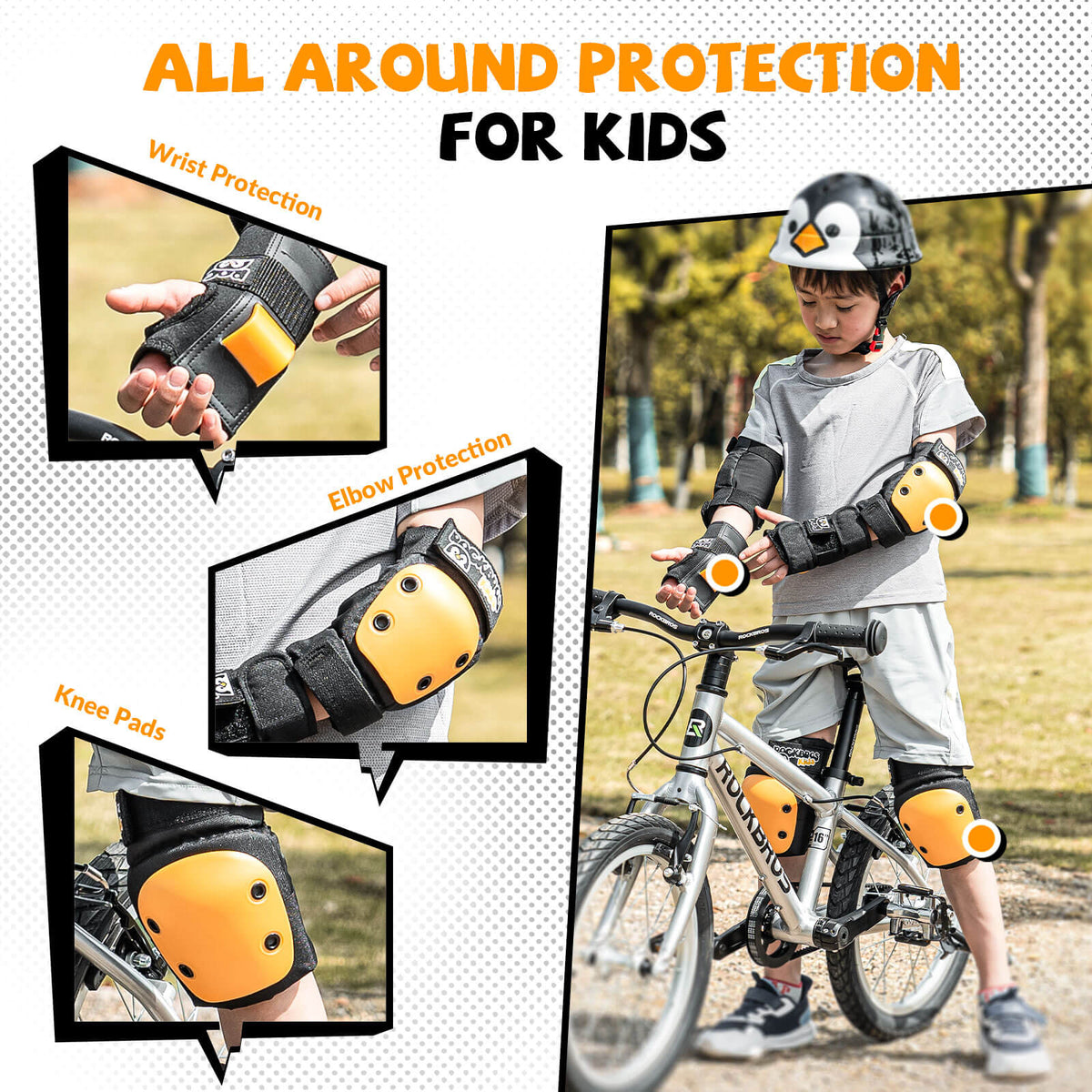Set de patinaje y ciclismo para niños