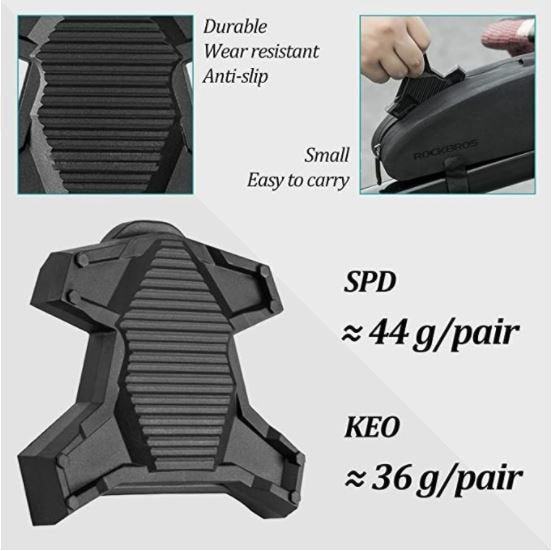 ROCKBROS Adaptador de pedales PP20 para bicicleta SPD-SL/KEO Negro 1 par