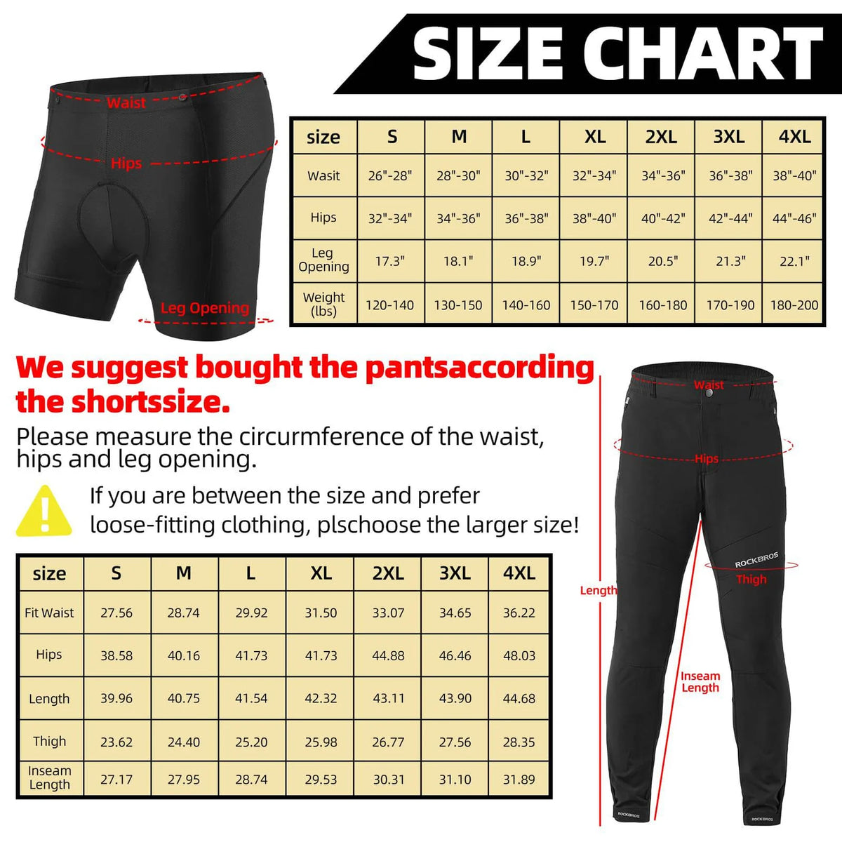 ROCKBROS Breathable Cycling Trousers 2 in 1 With Quick-Drying Padding