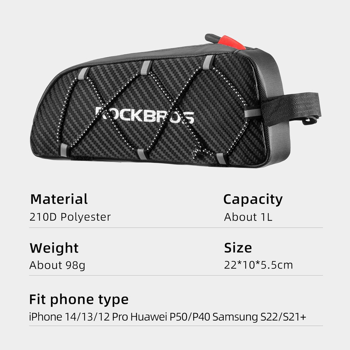 rockbros bike frame pouch