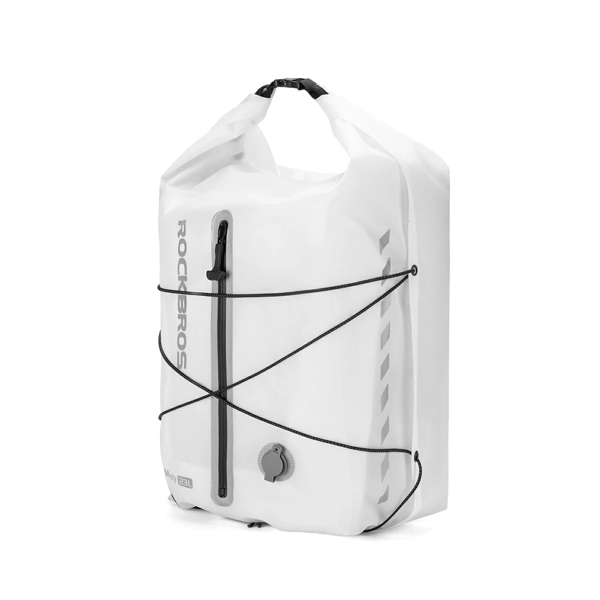 White backpack with black straps on a white background #color_white