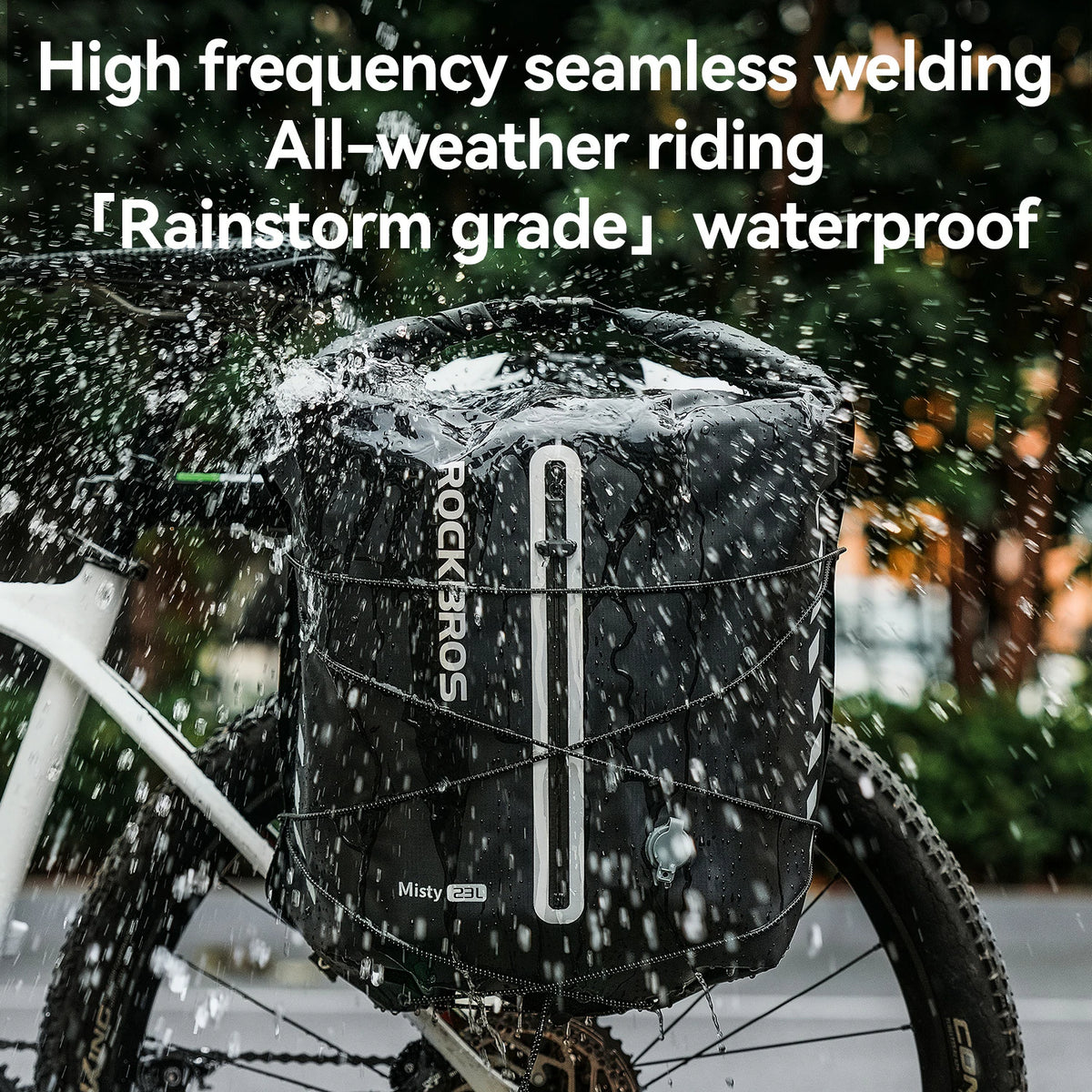 100% Waterproof Bike Rack Bag Lightweight 23L