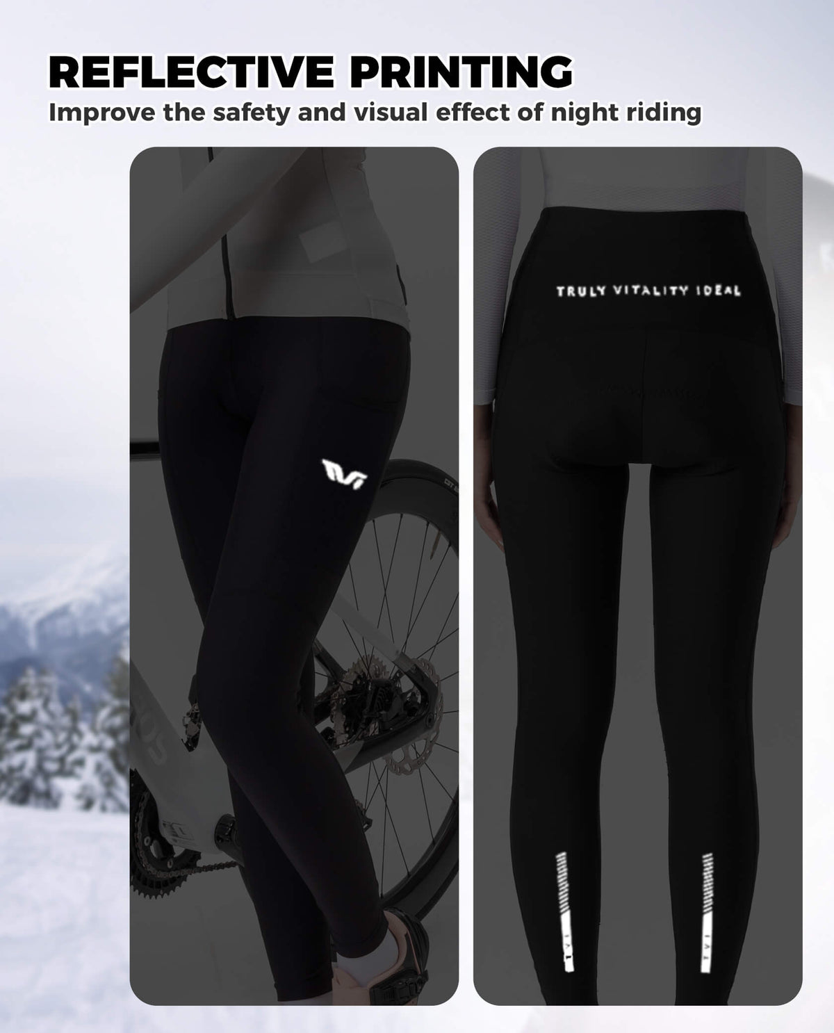 Women's lightweight thermal cycling tights for fall and winter rides ¨C breathable, insulated, and flexible fit