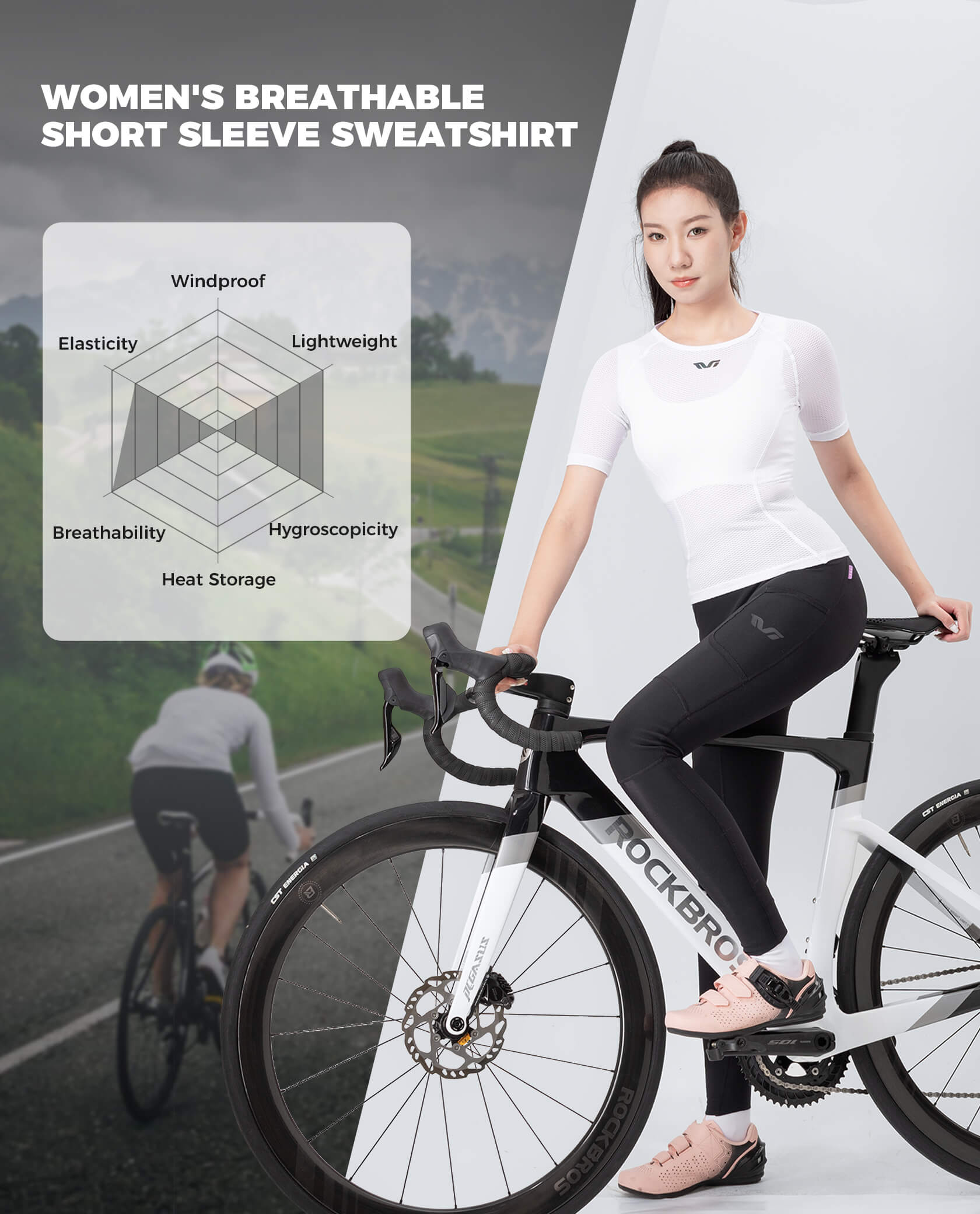 Maillot de ciclismo de manga corta para mujer TVI Cycling Base Layer