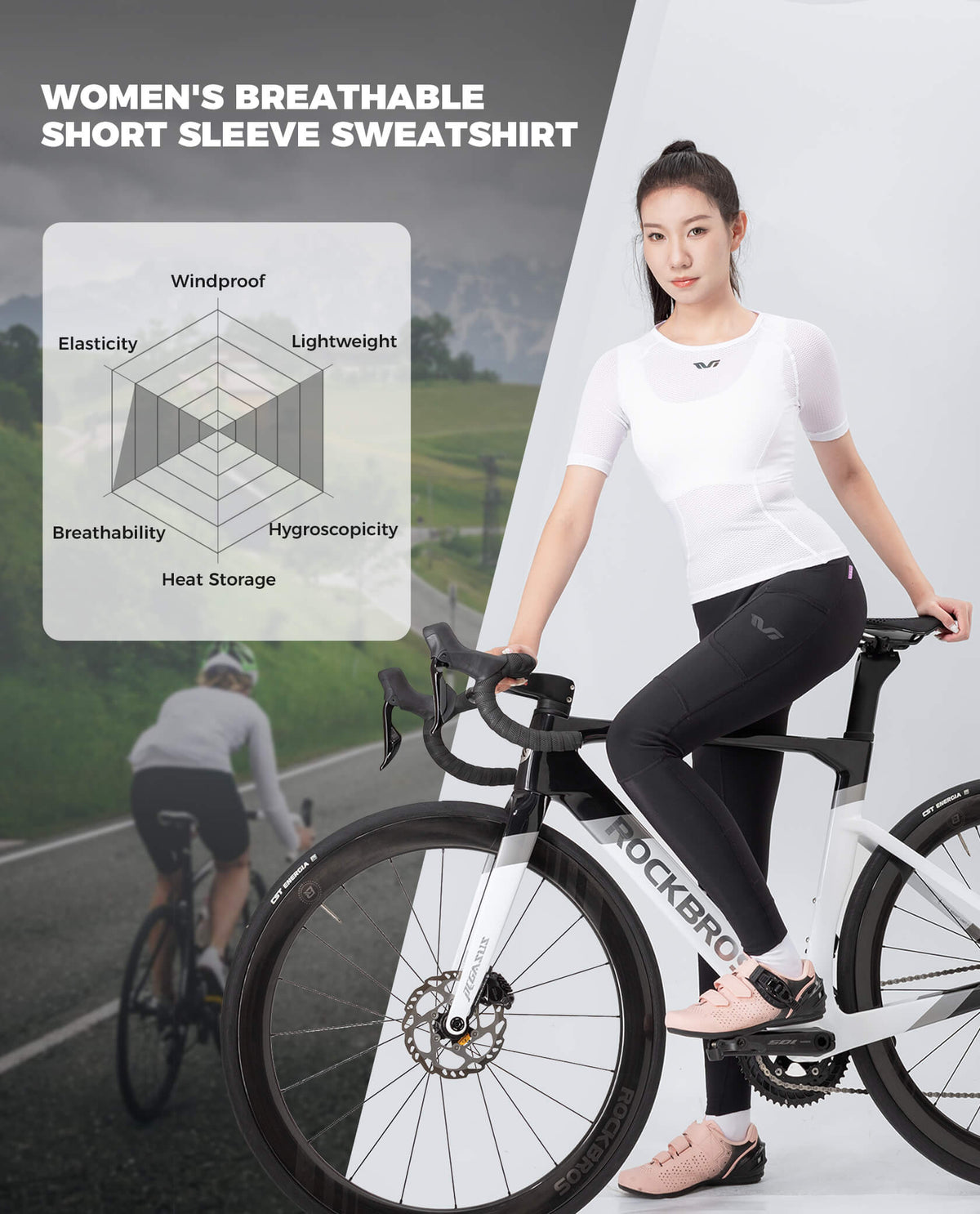 Maillot de ciclismo de manga corta para mujer TVI Cycling Base Layer