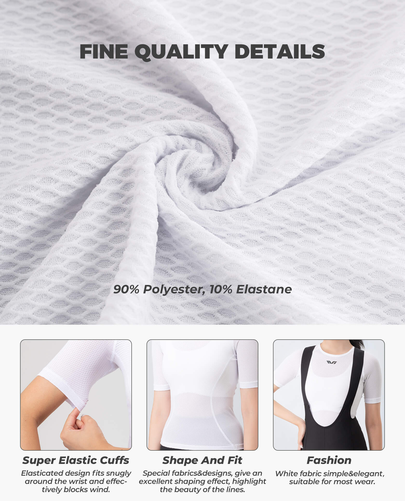 Maillot de ciclismo de manga corta para mujer TVI Cycling Base Layer