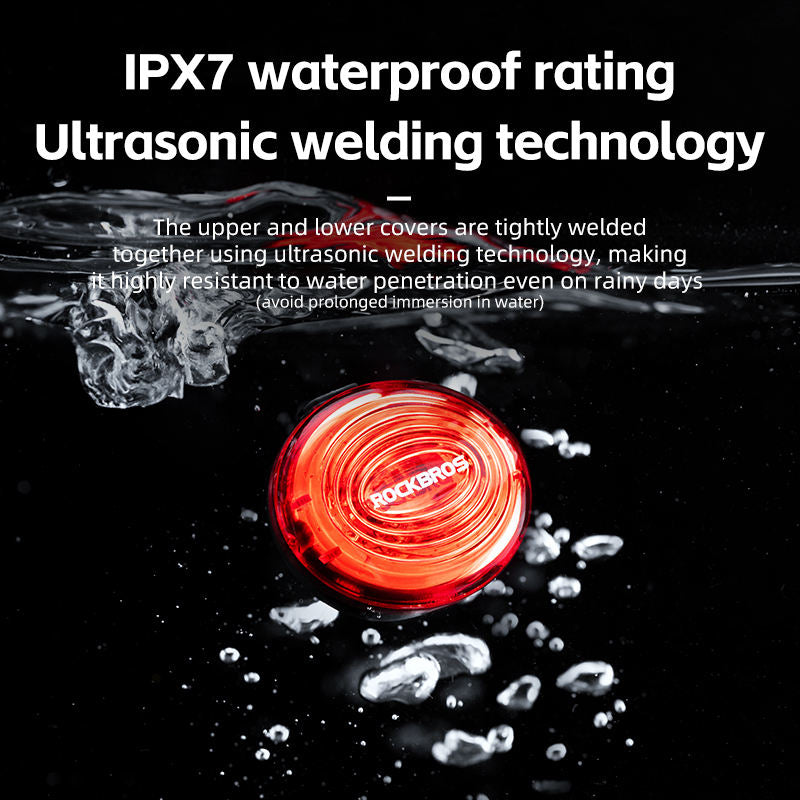 Luz trasera de bicicleta inteligente con sensor de freno IPX7