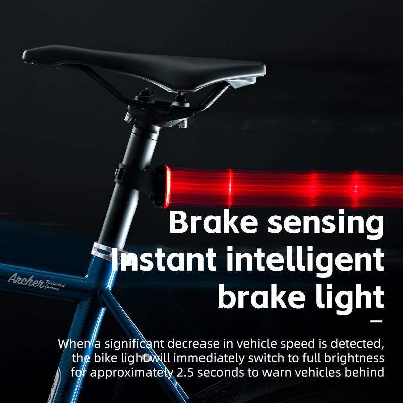 Luz trasera de bicicleta inteligente con sensor de freno IPX7