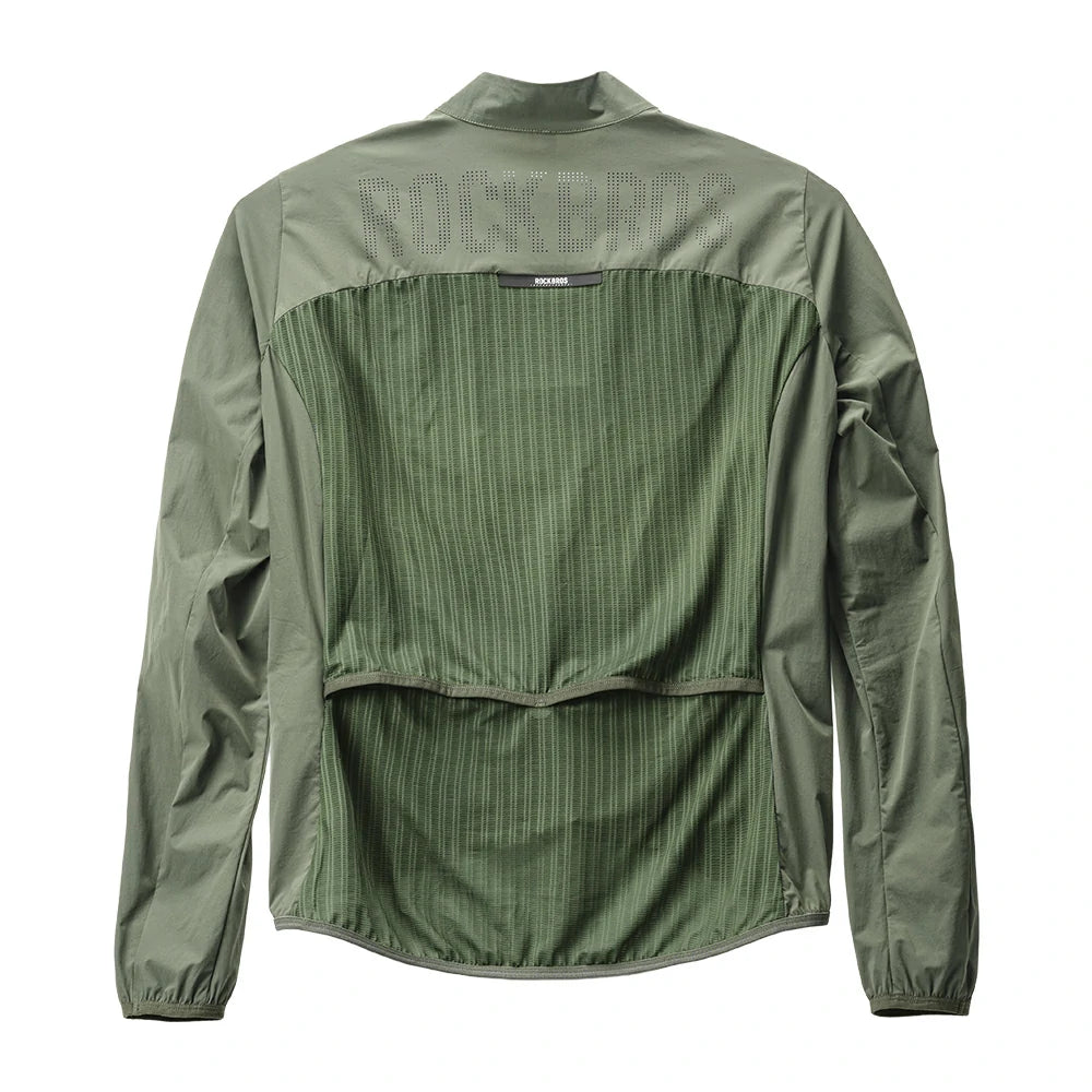 Green jacket with a brand logo on a white background #color_Dark Green