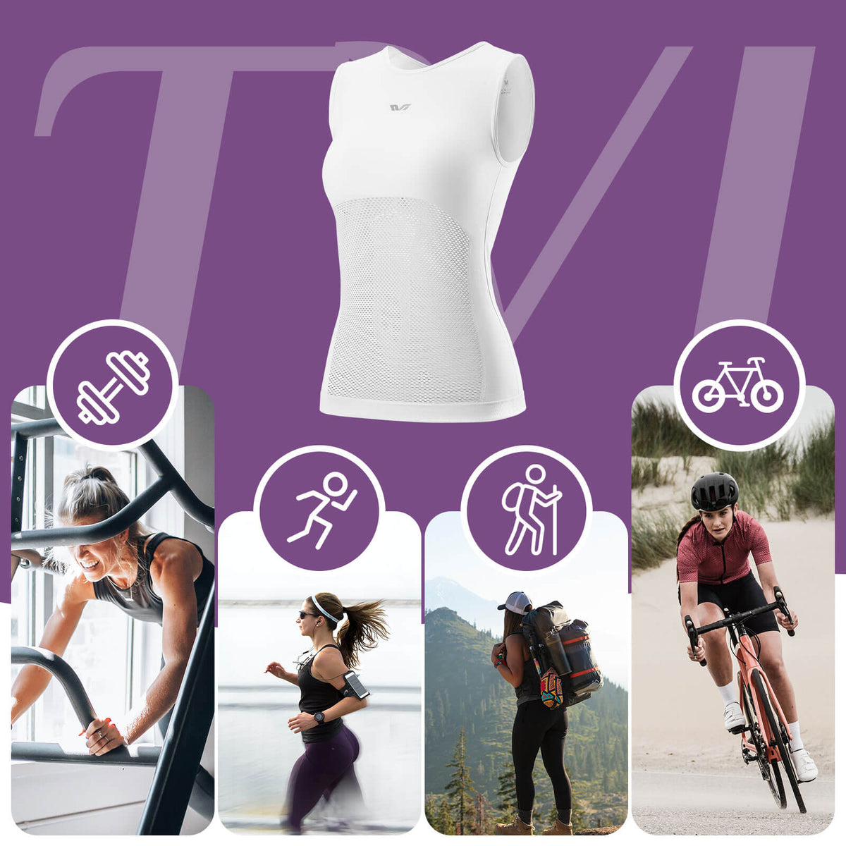 Maillot ultraligero sin mangas de ciclismo para mujer TVI