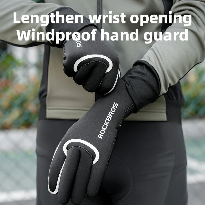 Winter Riding Gloves Water Repellent Full-Palm Silicone