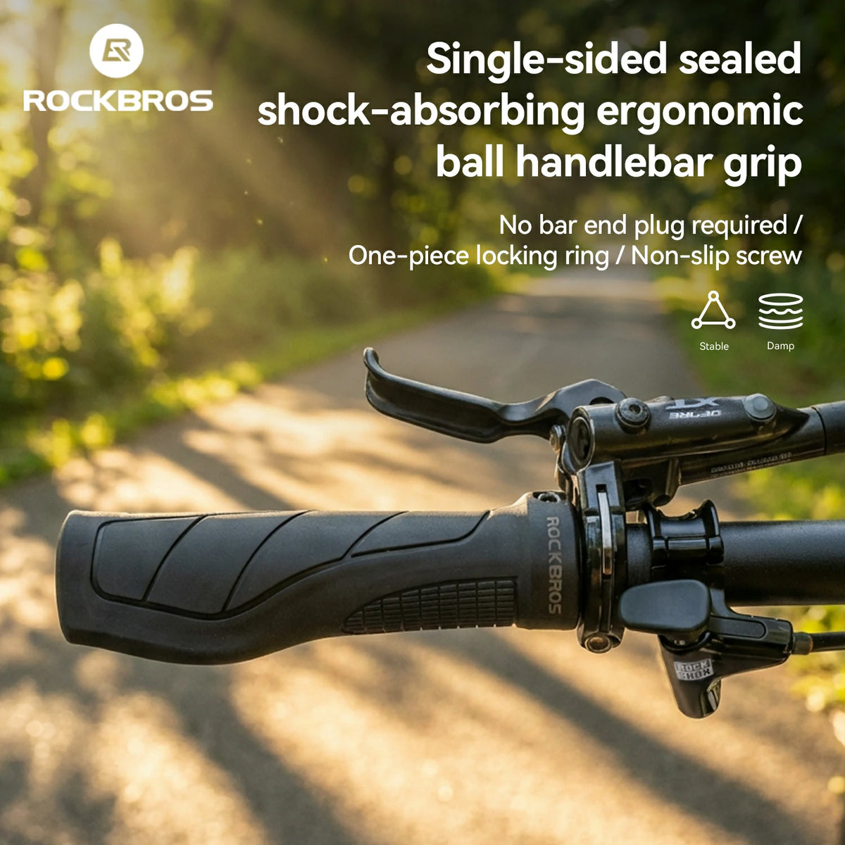 Puños de manillar anchos ergonómicos con bola