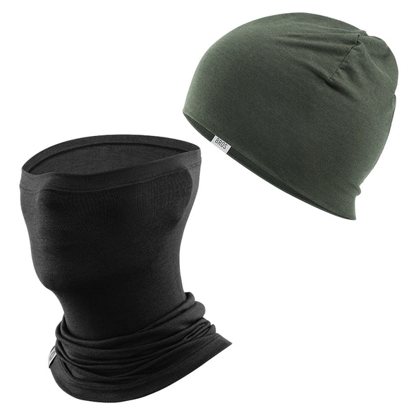 Winter Cap and Face Mask Set Merino Wool Thermal