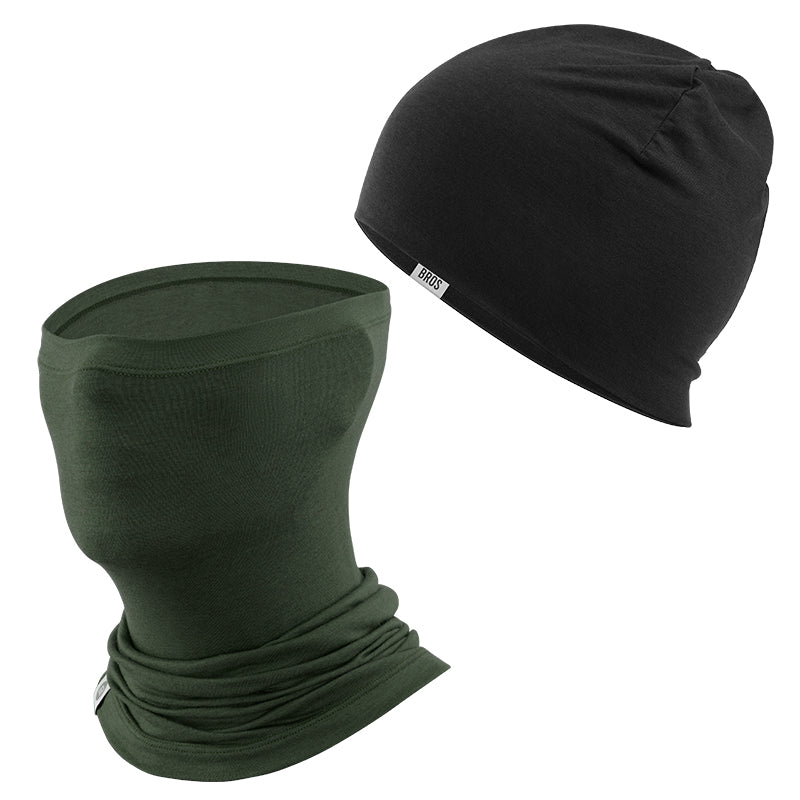 Winter Cap and Face Mask Set Merino Wool Thermal