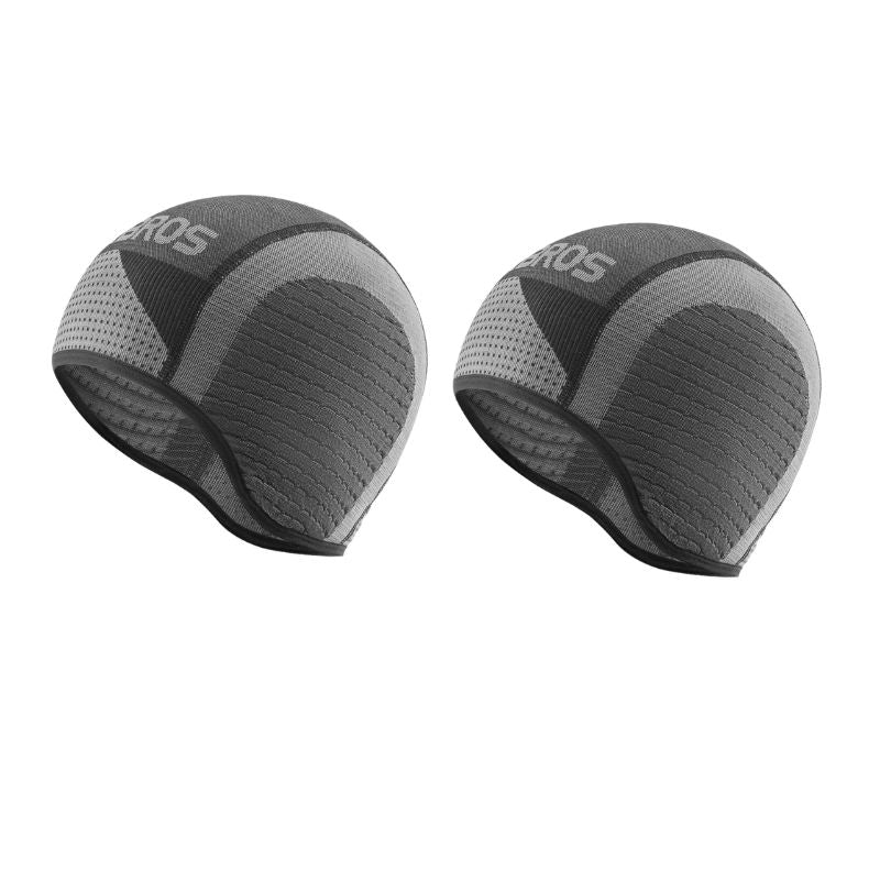 Two gray and black cycling headguards shown side-by-side on a plain white background. #color_2 Pack