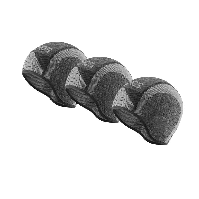 Three gray and black cycling knee pads with the brand name 'ROCKBROS' visible on the top surface, arranged diagonally on a plain white background. #color_3 Pack