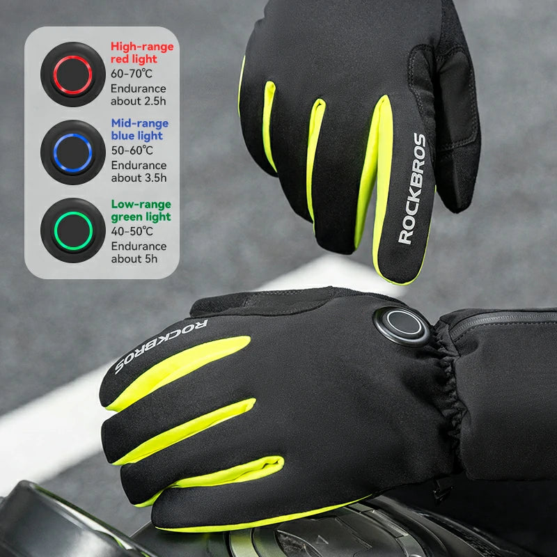 Guantes de invierno calefactados por inducción, cálidos y cortavientos