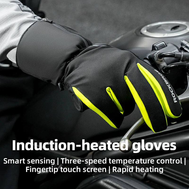 Guantes de invierno calefactados por inducción, cálidos y cortavientos