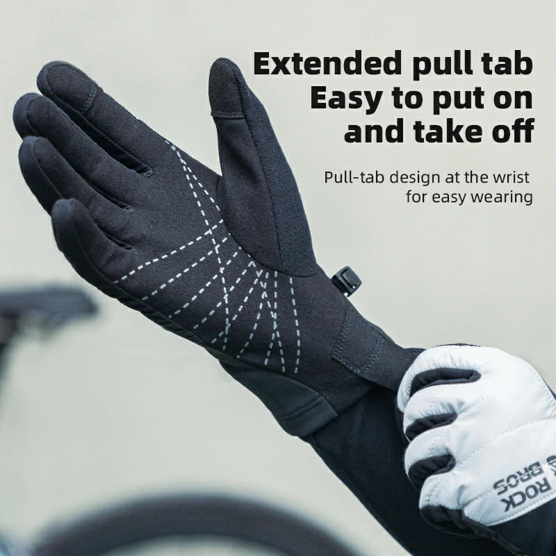 Guantes largos de invierno cortavientos de terciopelo
